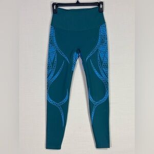 Teal and Blue Patterned Women's Leggings